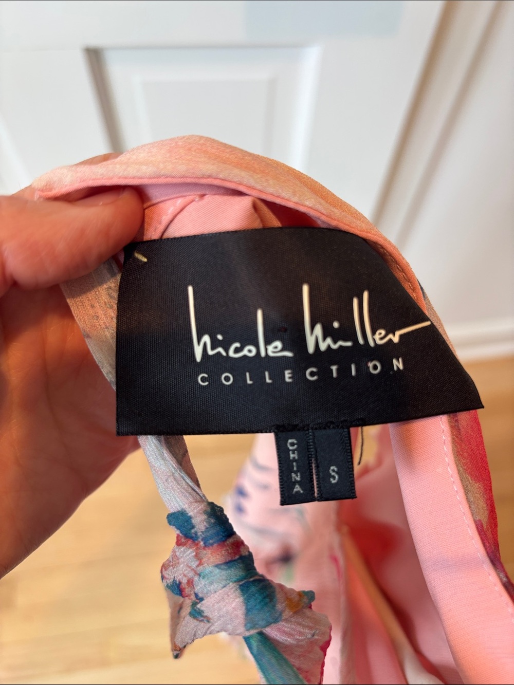 Nicole Miller Pink Floral Silk Dress - Picture 3 of 4